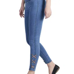 Miss Chase Blue Super Skinny Fit Jeggings image 3