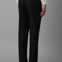 louis philippe Men Black Slim Fit Solid Formal Trousers image 2