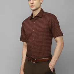 Louis Philippe Brown Cotton Regular Fit Checks Shirt image 3