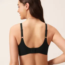 Clovia Black Polyamide Solid Non-Padded Full Cup Wire Free T-Shirt Bra image 2