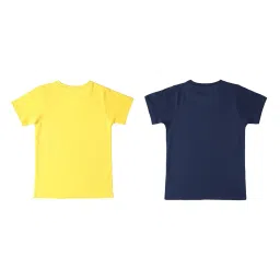 Allen Solly Junior Yellow & Navy Solid T-Shirt (Pack Of 2) image 2