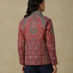 aarke Ritu Kumar Red Printed Quilted Jacket image 2