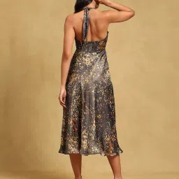 Label Ritu Kumar Olive Printed A Line Dress image 2