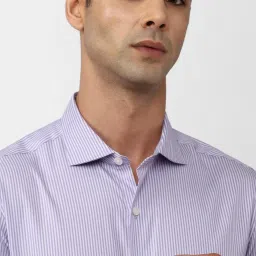 Peter England Elite Purple Cotton Slim Fit Printed Shirt image 3