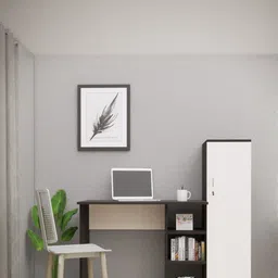 SPECIALITY PANELS White & Brown Engineered Wood Study Table image 3