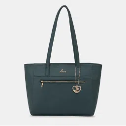 Lavie Teal Blue Textured Large Tote Handbag image 2