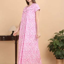 Sweet Dreams Pink Cotton Printed Nighty-picture-13