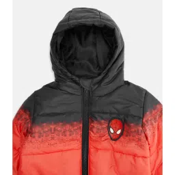 Pantaloons Junior Black & Coral Printed Full Sleeves Jacket image 3