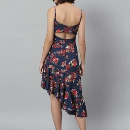 KASSUALLY Navy Floral Print High-low Dress image 2