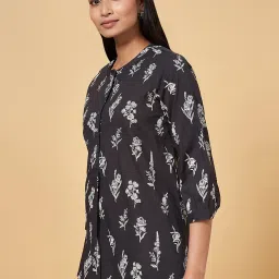 Akkriti by Pantaloons Grey Cotton Floral Print Tunic image 3