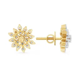 Malabar Gold and Diamonds 18k Yellow Gold & Diamond Mine Stud Earrings for Women image 5