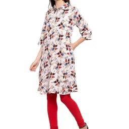 PATRORNA Cream Floral Print Pathani Kurta image 3