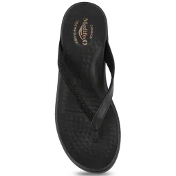MediFeet Women's Sleek Black Thong Sandals image 3