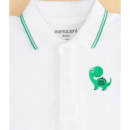 Pantaloons Baby White Solid Polo T-Shirt image 3