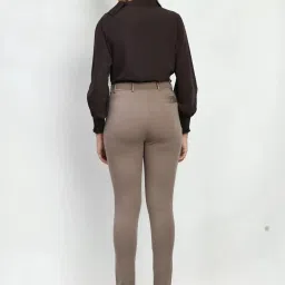 Exude Beige Plain Trousers image 2