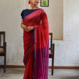 Suta Maroon Printed Saree image 2