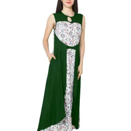 PATRORNA Green & White Printed Nighty image 3