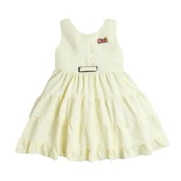 The Magic Wand Kids Yellow Solid Dress with Brooch-picture-34