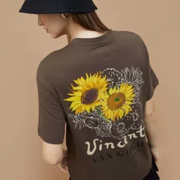 Ginger by Lifestyle Brown Graphic T-Shirt image 2