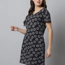 Kanvin Black Printed Short Nighty image 3