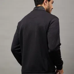 Club York Black Regular Fit Self Pattern Sweatshirt image 2