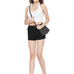 Hypernation Black Cotton Shorts image 4
