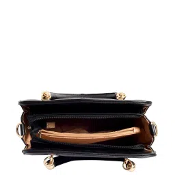 Lino Perros Core Black Textured Medium Handbag image 4