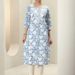 Libas Blue Floral Kurta image 3