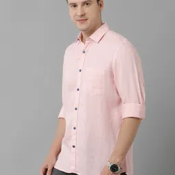 Linen Club Pink Regular Fit Linen Shirt image 3