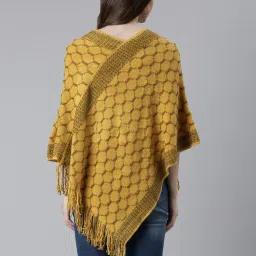 showoffff SHOWOFF Mustard Geometric Print Poncho image 2