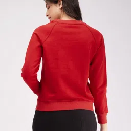 Fablestreet Red Cotton Relaxed Fit Sweatshirt image 2