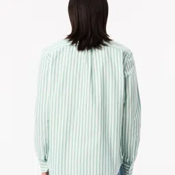 Lacoste Green Regular Fit Striped Shirt image 2