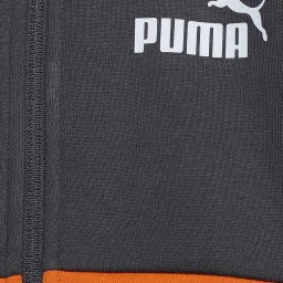 Puma Kids Grey & Yellow Cotton Color Block Full Sleeves Jacket Set image 3