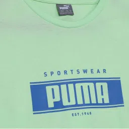 Puma Kids Fizzy Green Cotton Printed T-Shirt image 3