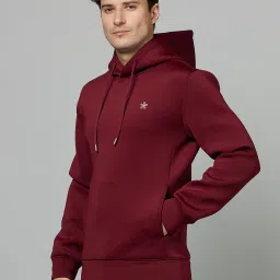 celio celio* Burgundy Regular Fit Hooded Sweatshirt image 3