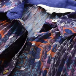 Label Ritu Kumar Blue Leora Shirt With Camisole image 5