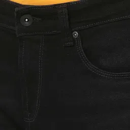 Spykar Black Slim Fit Lightly Washed Jeans image 4