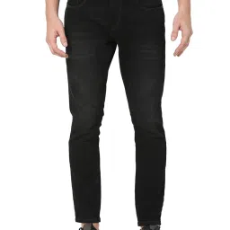 Spykar Black Slim Fit Lightly Washed Jeans image 1