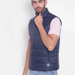 Crimsoune Club Navy Blue Slim Fit Quilted Quilted Jacket image 3