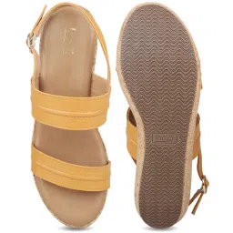 Inc.5 Women's Mustard Back Strap Wedges image 3