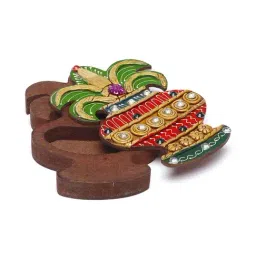 Aapno Rajasthan Multicolor Wood Jewellery Box - Set of 1 image 2