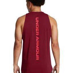 Under Armour Red Cotton Regular Fit Printed Tank Tee image 2