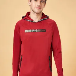 Ajile by Pantaloons Red Slim Fit Printed Hooded T-Shirt image 3