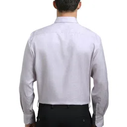 Louis Philippe Grey Regular fit Geometric Shirts image 2