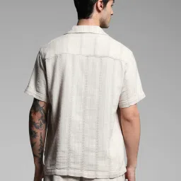 Jack & Jones White Cotton Loose Fit Texture Shirt image 2