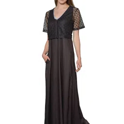 PATRORNA Black Lace Nighty With Shrug image 3