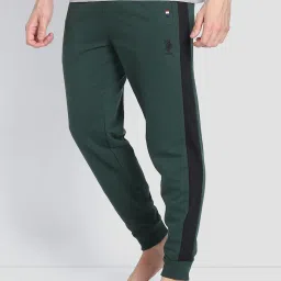 U.S. Polo Assn. Green Cotton Tapered Fit Striped Lounge Pants image 3