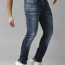 Spykar Dark Blue Regular Fit Lightly Washed Jeans image 3