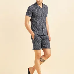 Sweet Dreams Navy Printed Shirt & Shorts Set image 3