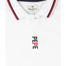 Pepe Jeans Boys White Solid Polo T-Shirt image 3